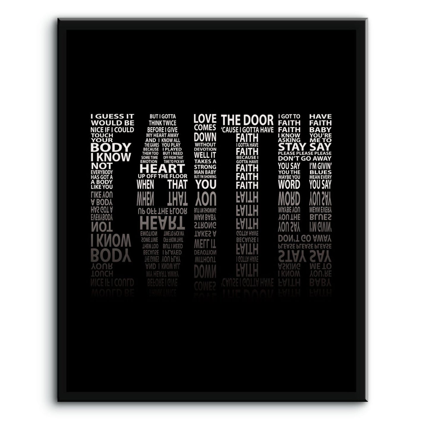 Faith by George Michael - 80s Song Lyric Art Poster Print Song Lyrics Art Song Lyrics Art 8x10 Plaque Mount