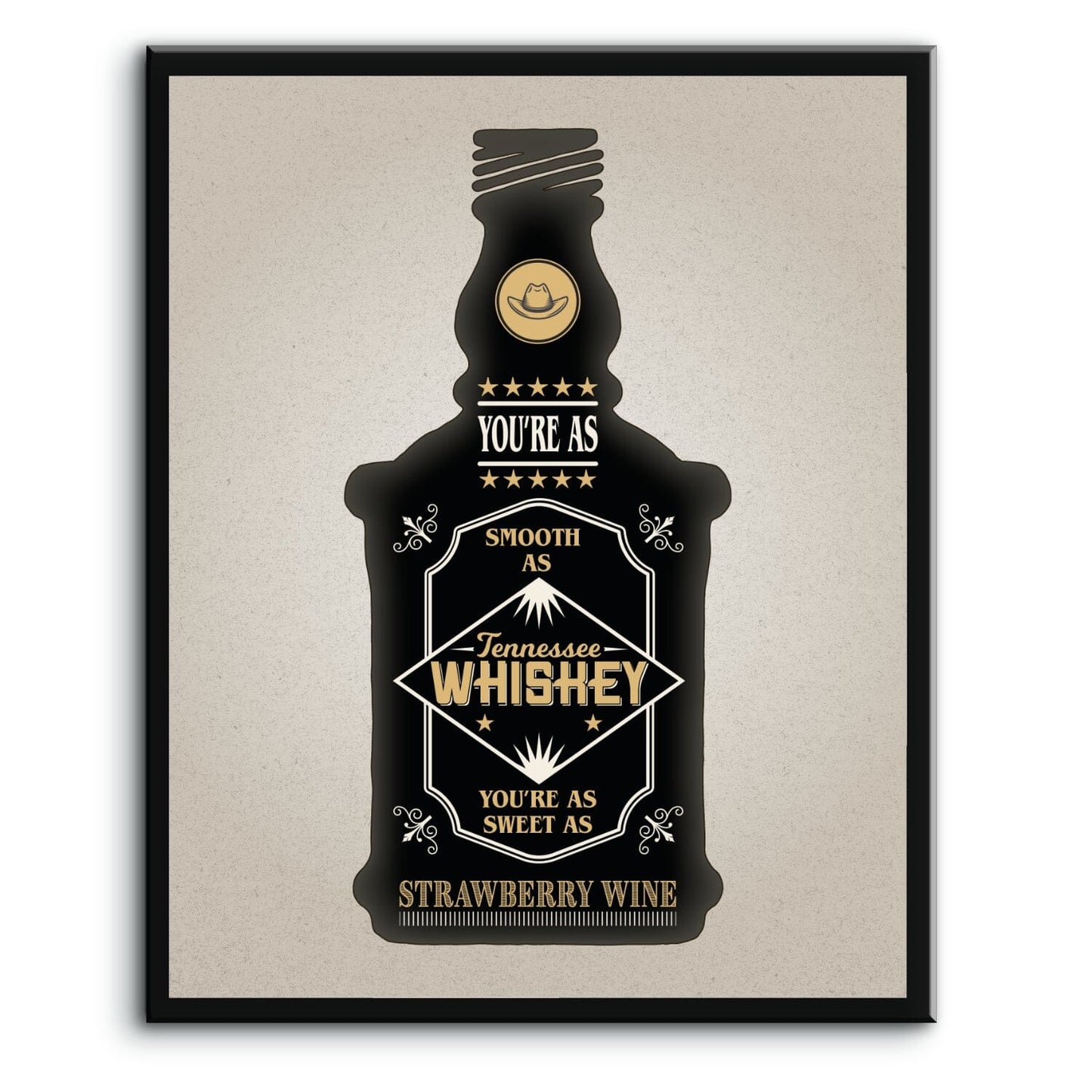 Tennessee Whiskey by Chris Stapleton - Song Lyric Poster Art Song Lyrics Art Song Lyrics Art 8x10 Plaque Mount