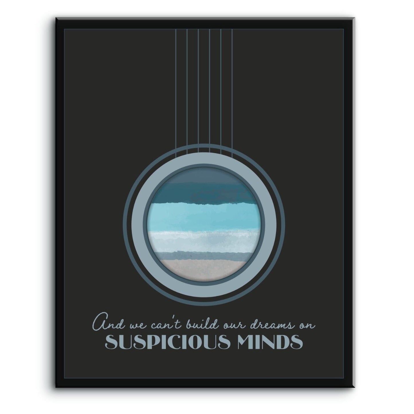 Suspicious Minds by Elvis Presley - Song Lyric Print Artwork Song Lyrics Art Song Lyrics Art 8x10 Plaque Mount