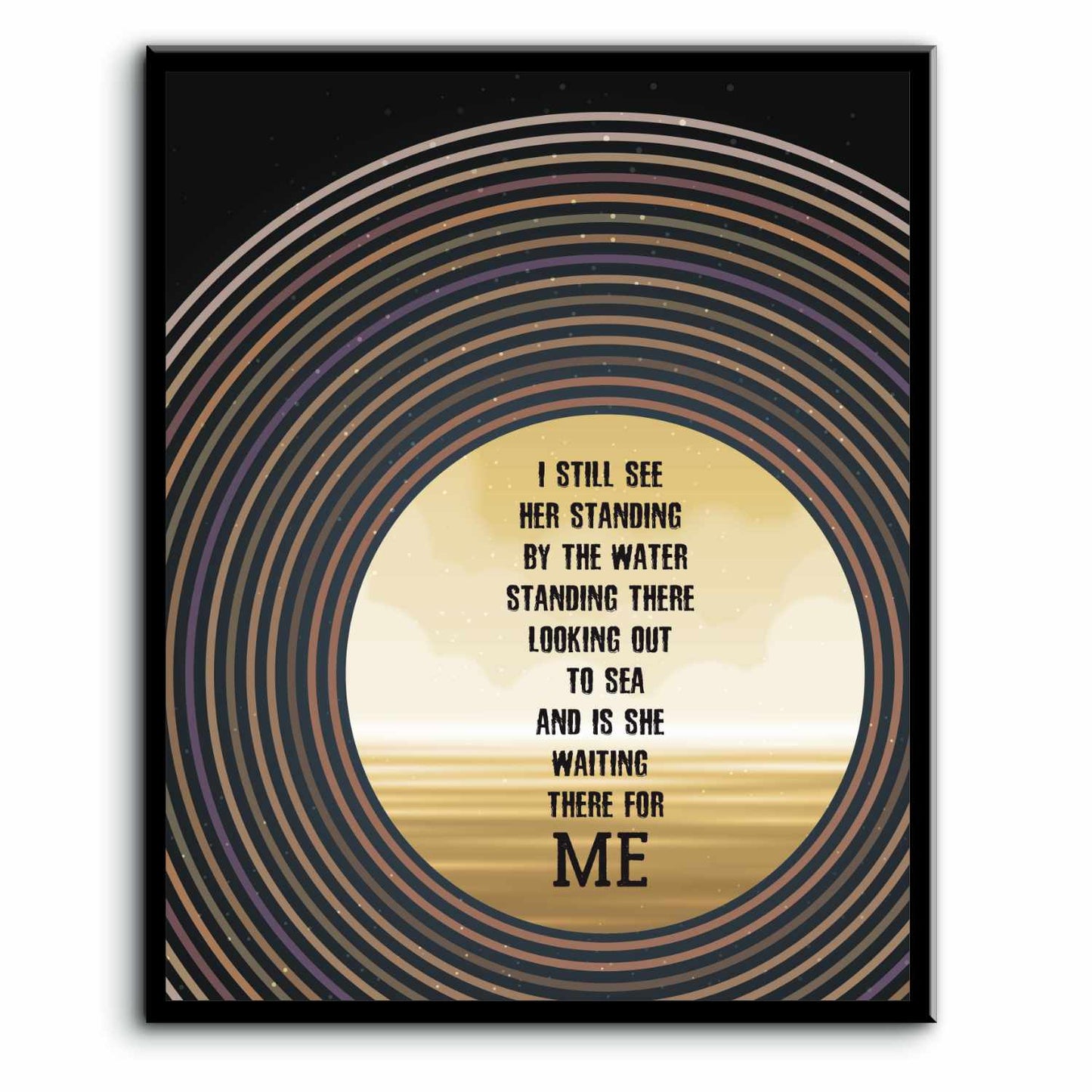 Galveston by Glen Campbell - Country Rock Music Art Print Song Lyrics Art Song Lyrics Art 8x10 Plaque Mount