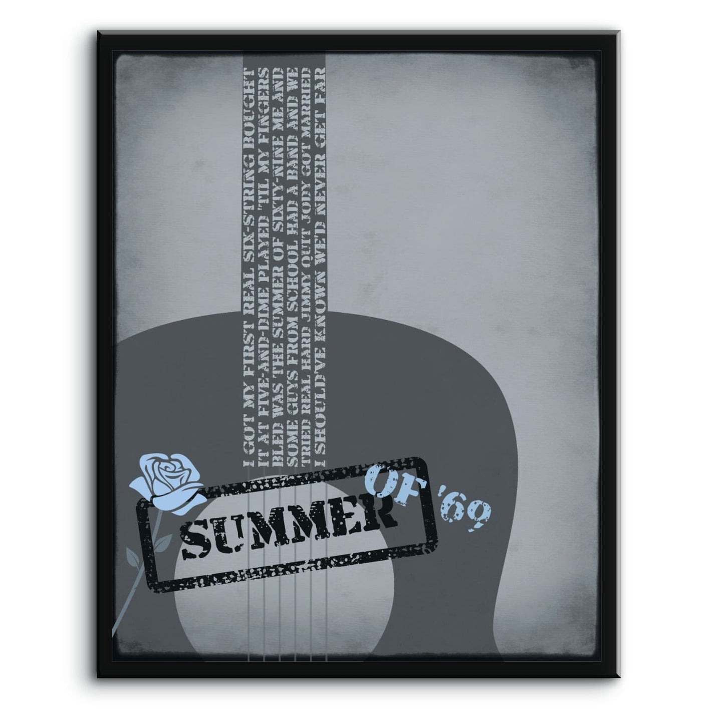 Summer of '69 by Bryan Adam - Lyric Inspired Song Lyric Art Song Lyrics Art Song Lyrics Art 8x10 Plaque Mount