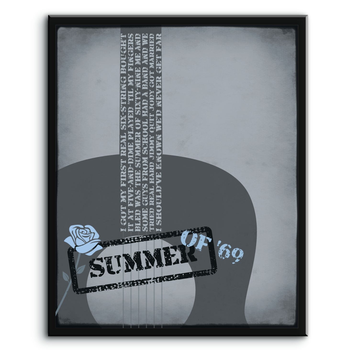 Summer of '69 by Bryan Adam - Lyric Inspired Song Lyric Art Song Lyrics Art Song Lyrics Art 8x10 Plaque Mount