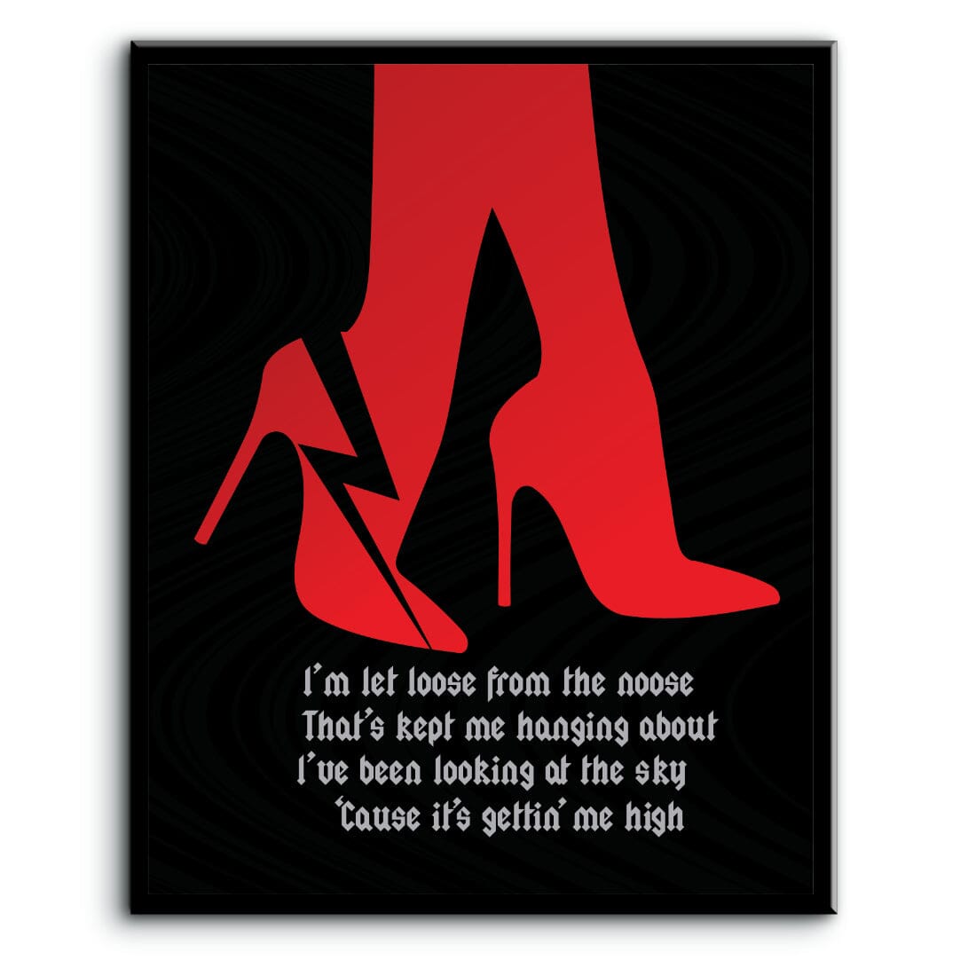 Back in Black by ACDC - Lyric Inspired Art Wall Poster Print Song Lyrics Art Song Lyrics Art 8x10 Plaque Mount