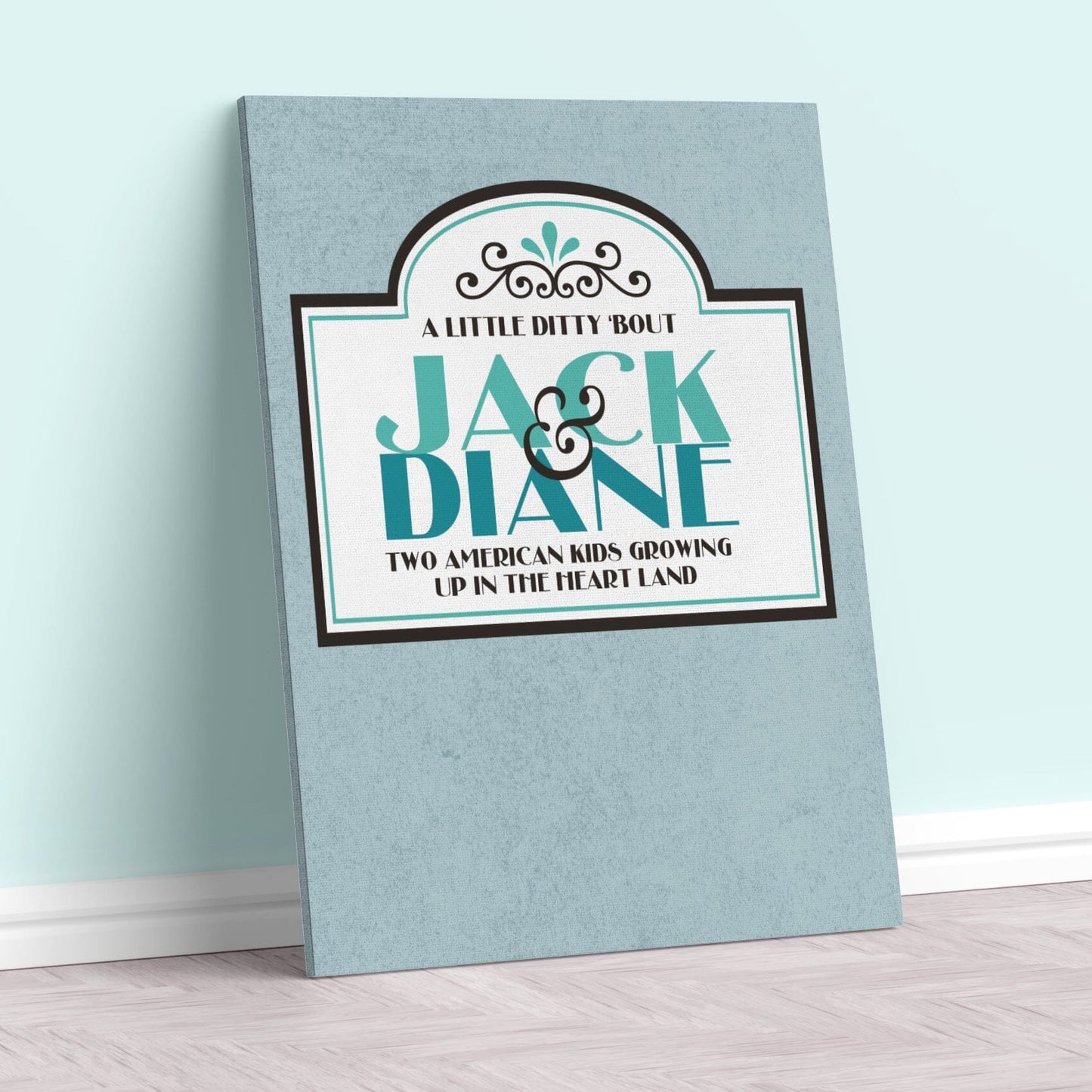Jack and Diane by John Mellencamp - Song Lyric Classic Rock Song Lyrics Art Song Lyrics Art 11x14 Canvas Wrap