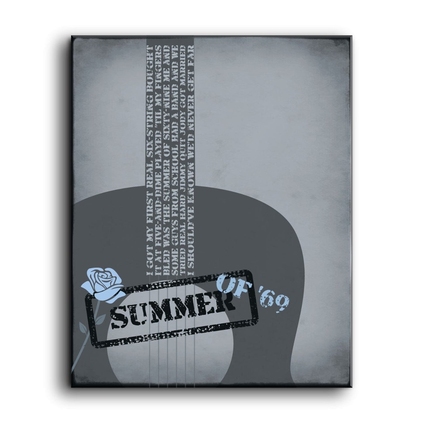 Summer of '69 by Bryan Adam - Lyric Inspired Song Lyric Art Song Lyrics Art Song Lyrics Art 11x14 Canvas Wrap