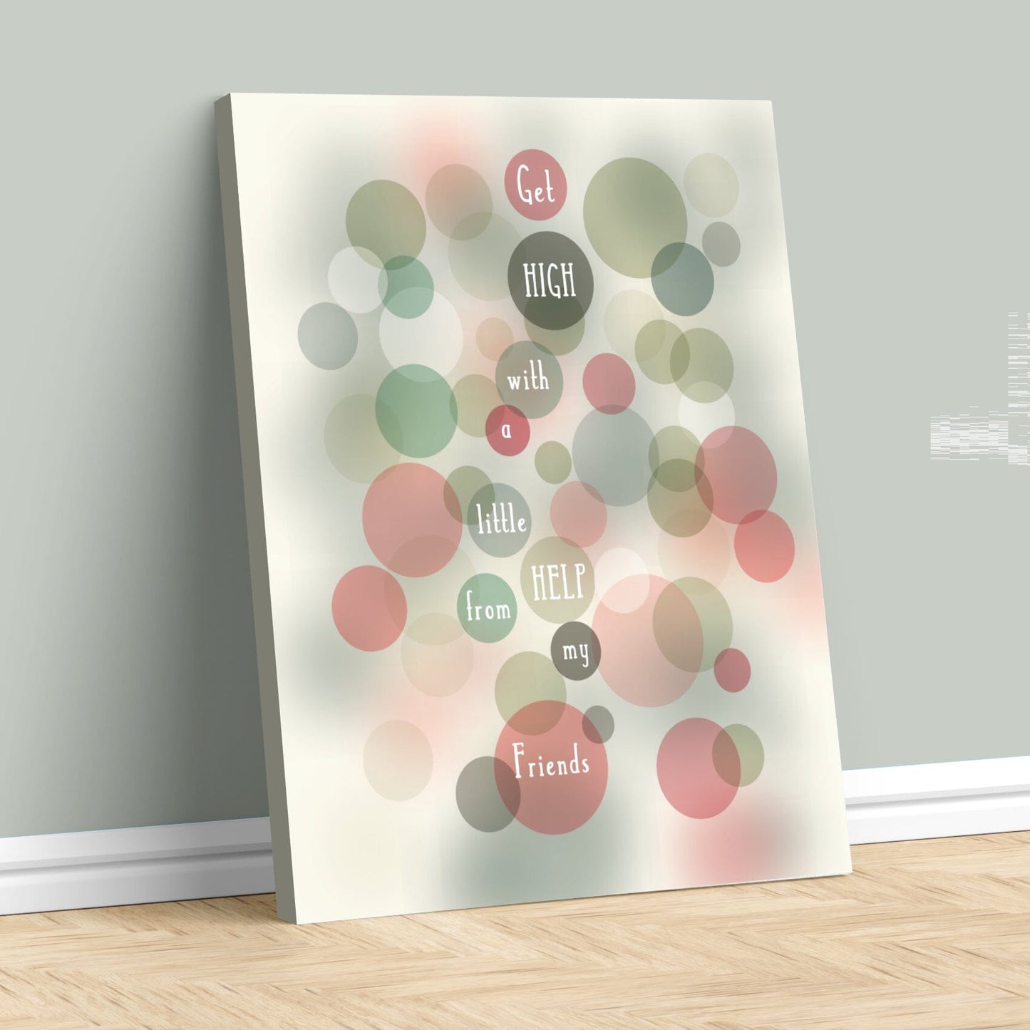Help from my Friends by Beatles - Song Lyric Art Print Song Lyrics Art Song Lyrics Art 11x14 Canvas Wrap