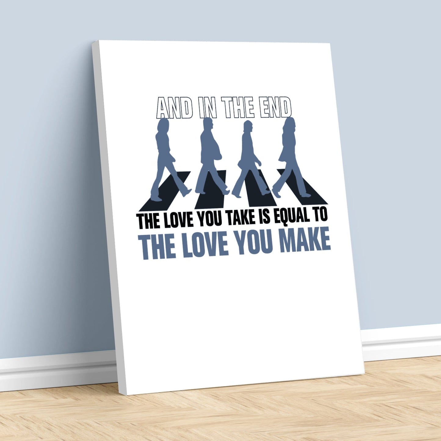 The End by the Beatles - Song Lyric Music Poster Art Print Song Lyrics Art Song Lyrics Art 11x14 Canvas Wrap