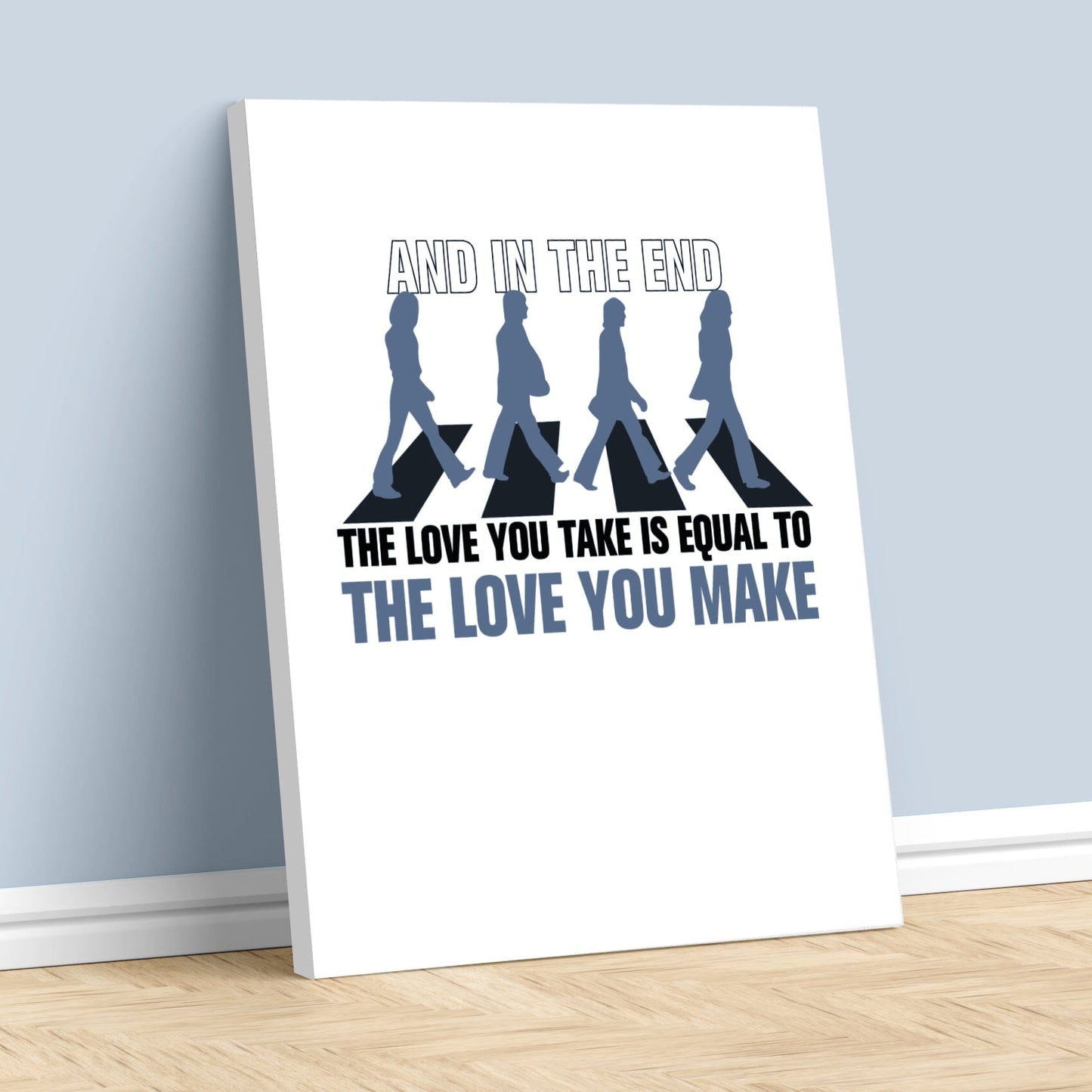 The End by the Beatles - Song Lyric Music Poster Art Print Song Lyrics Art Song Lyrics Art 11x14 Canvas Wrap 