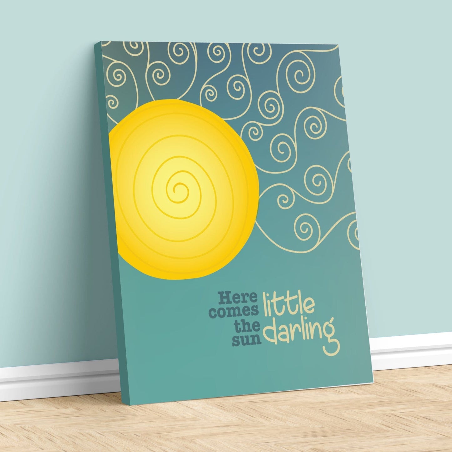 Here Comes the Sun the Beatles - Song Lyric Music Quote Song Lyrics Art Song Lyrics Art 11x14 Canvas Wrap
