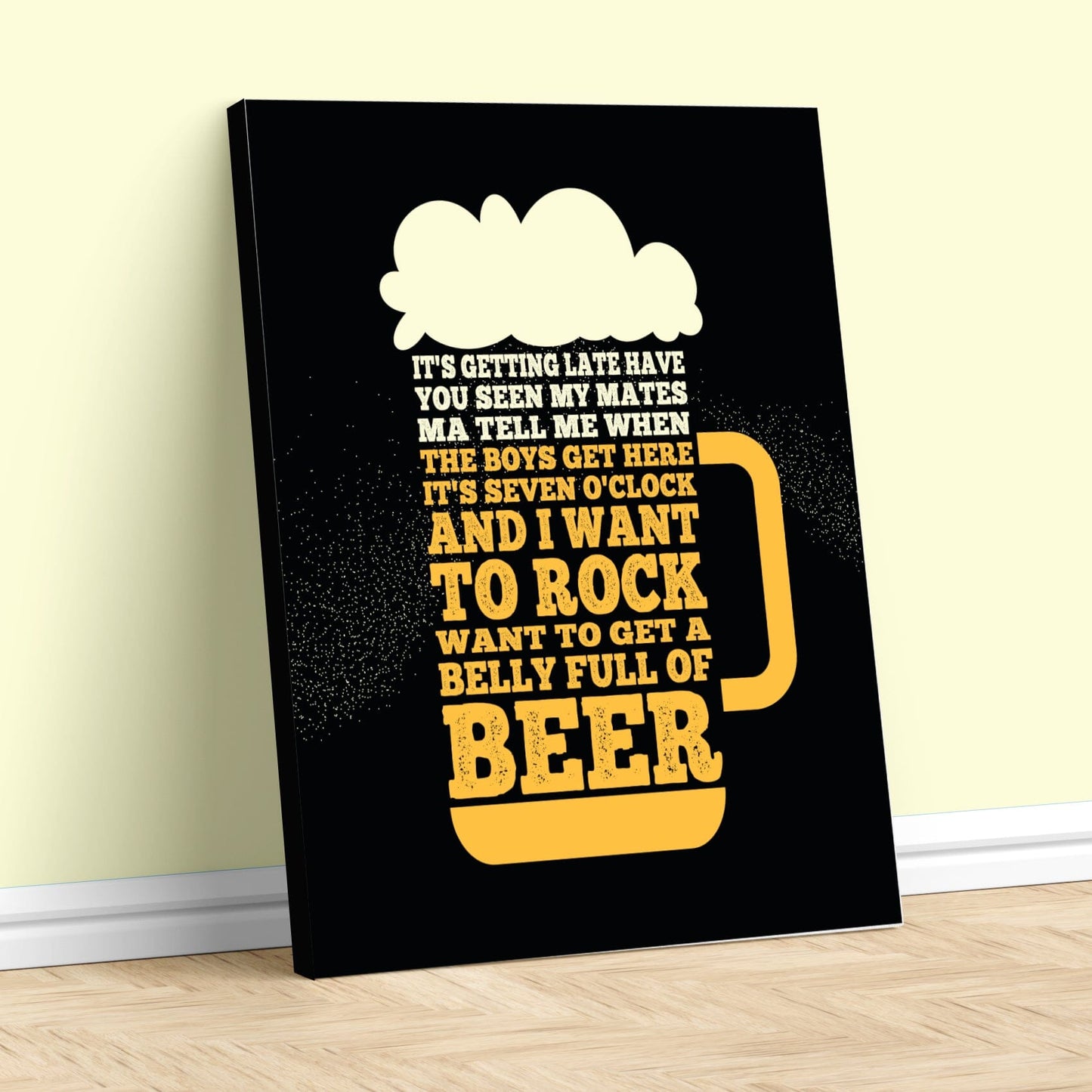 Saturday Night’s Alright for Fighting Elton John - Lyric Art Song Lyrics Art Song Lyrics Art 11x14 Canvas Wrap