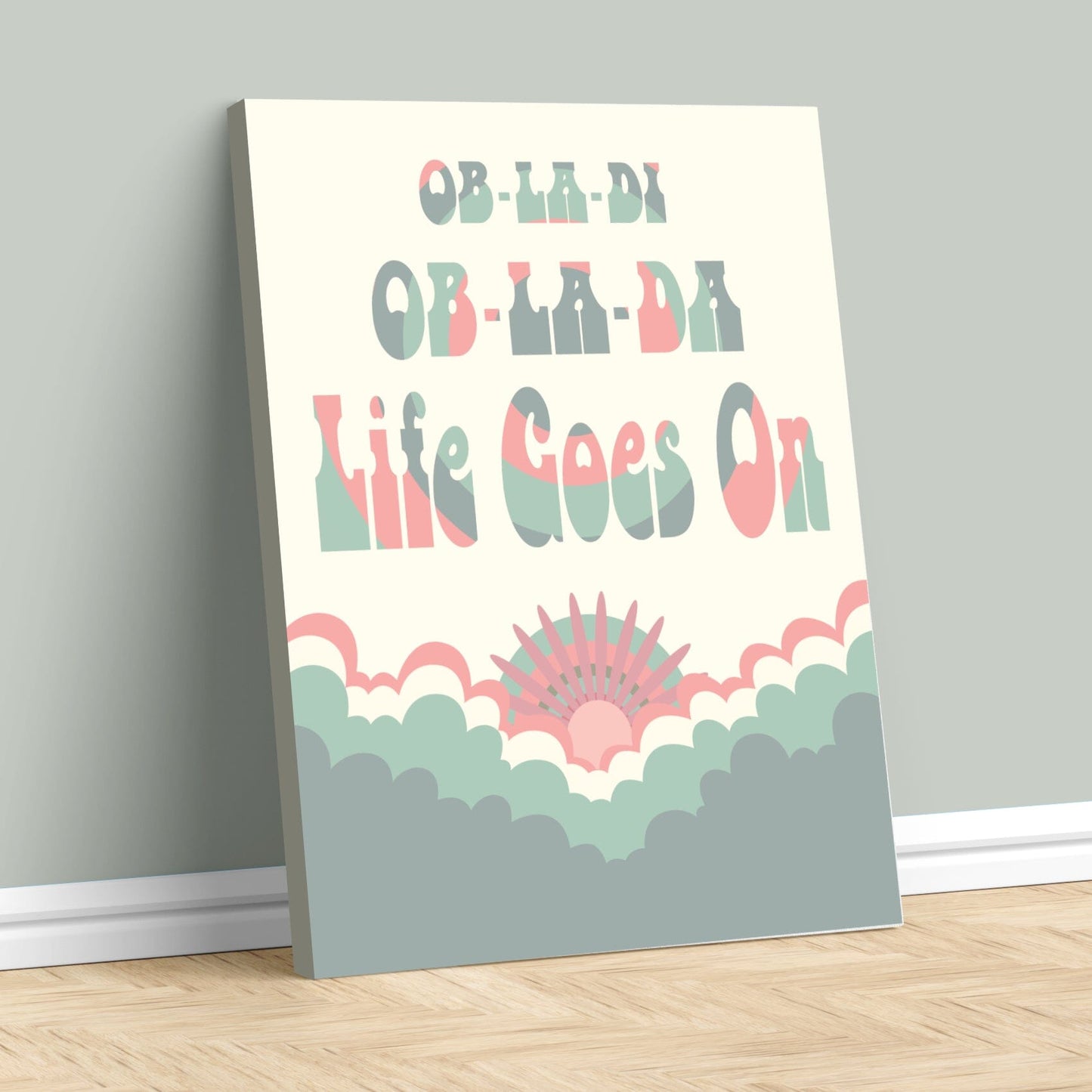 Ob-La-Di Ob-La-Da by the Beatles - Song Lyrics Music Print Song Lyrics Art Song Lyrics Art 11x14 Canvas Wrap