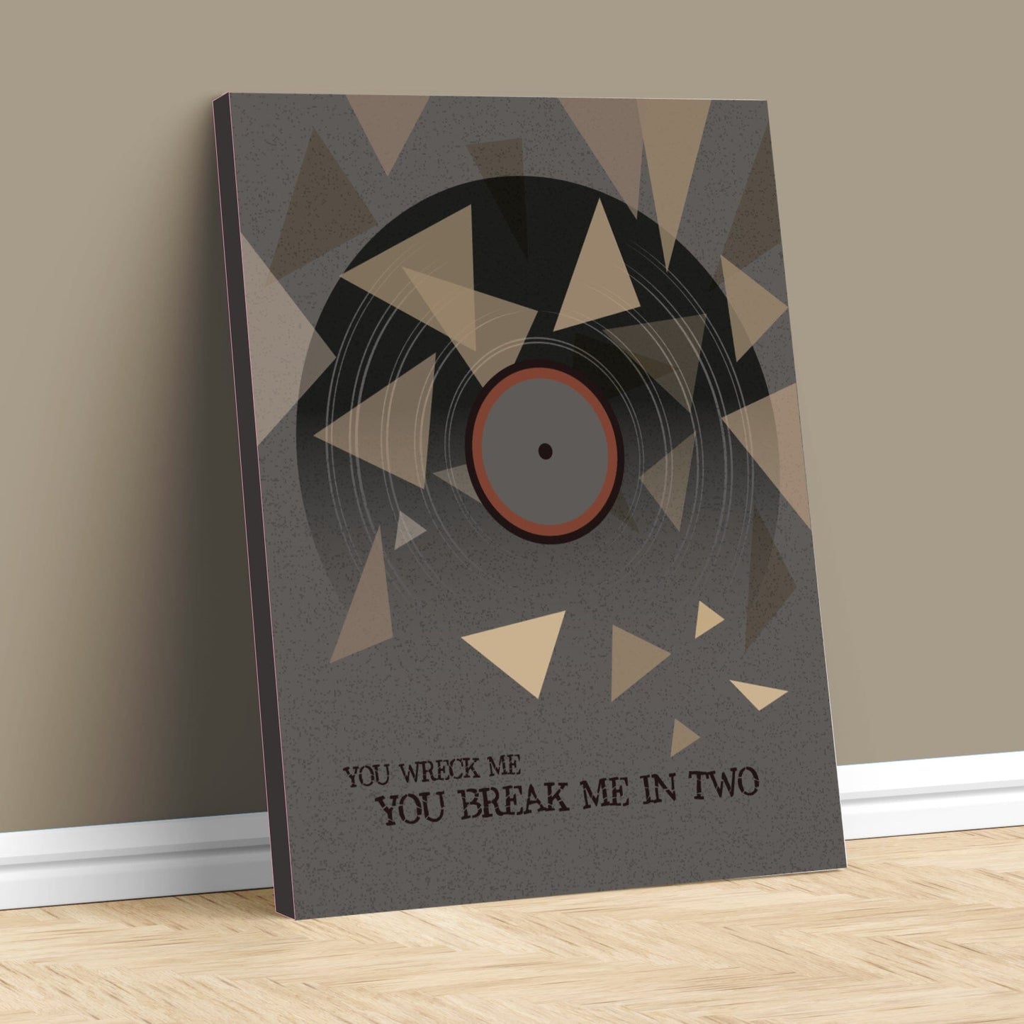 You Wreck me by Tom Petty - Song Lyrics Art Poster Print Song Lyrics Art Song Lyrics Art 11x14 Canvas Wrap