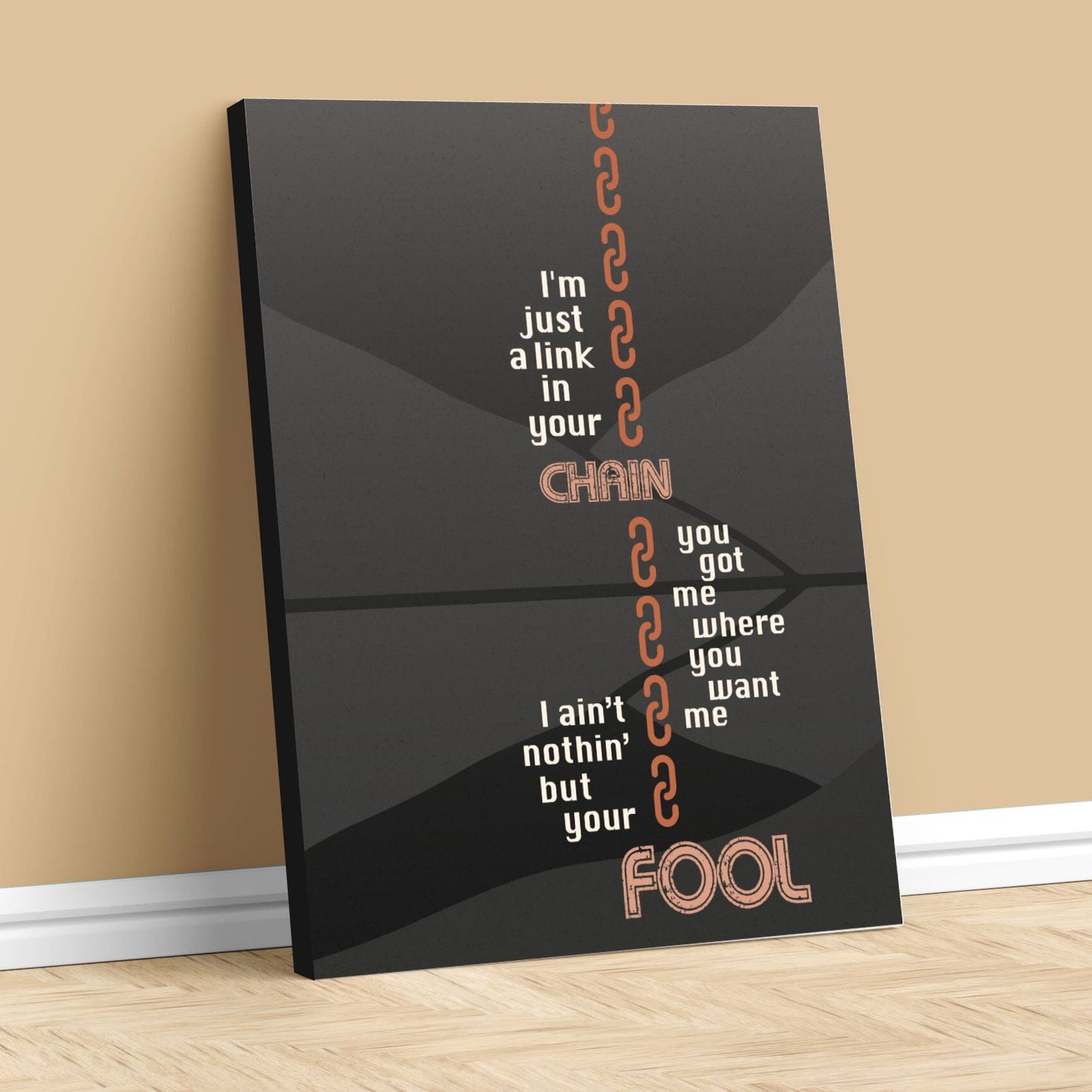 Chain of Fools by Aretha Franklin - Motown Music Lyric Art Song Lyrics Art Song Lyrics Art 11x14 Canvas Wrap