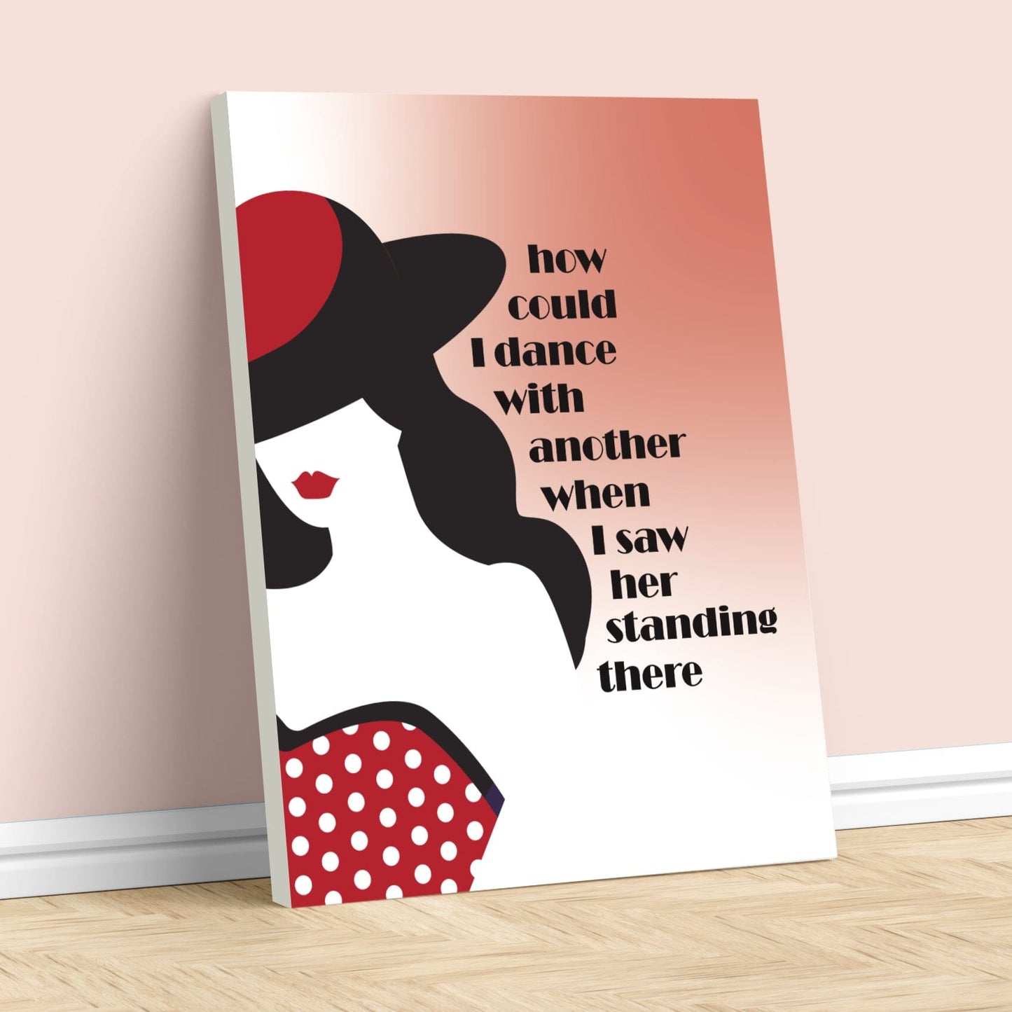I Saw Her Standing There by the Beatles - Song Lyrics Print Song Lyrics Art Song Lyrics Art 11x14 Canvas Wrap