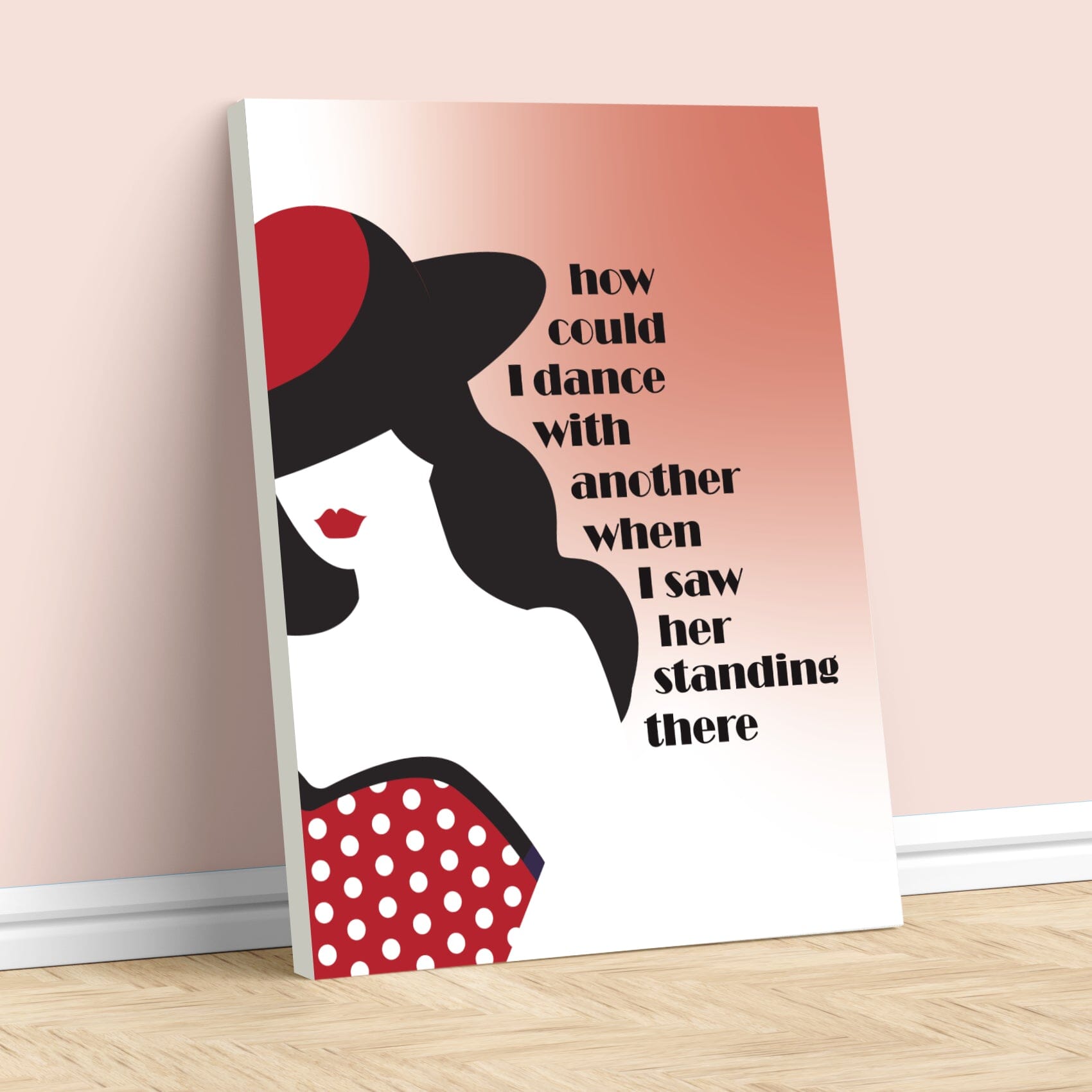 I Saw Her Standing There by the Beatles - Song Lyrics Print Song Lyrics Art Song Lyrics Art 11x14 Canvas Wrap