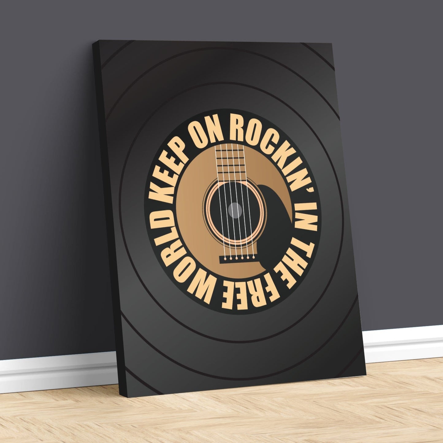 Rockin' in the Free World by Neil Young - Lyric Inspired Art Song Lyrics Art Song Lyrics Art 11x14 Canvas Wrap