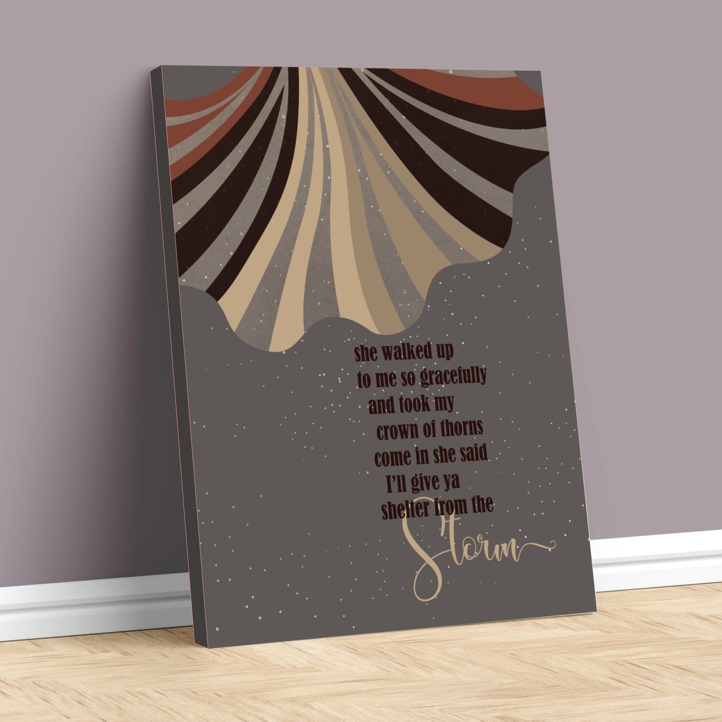 Shelter from the Storm by Bob Dylan - Rock Music Print Art Song Lyrics Art Song Lyrics Art 11x14 Canvas Wrap