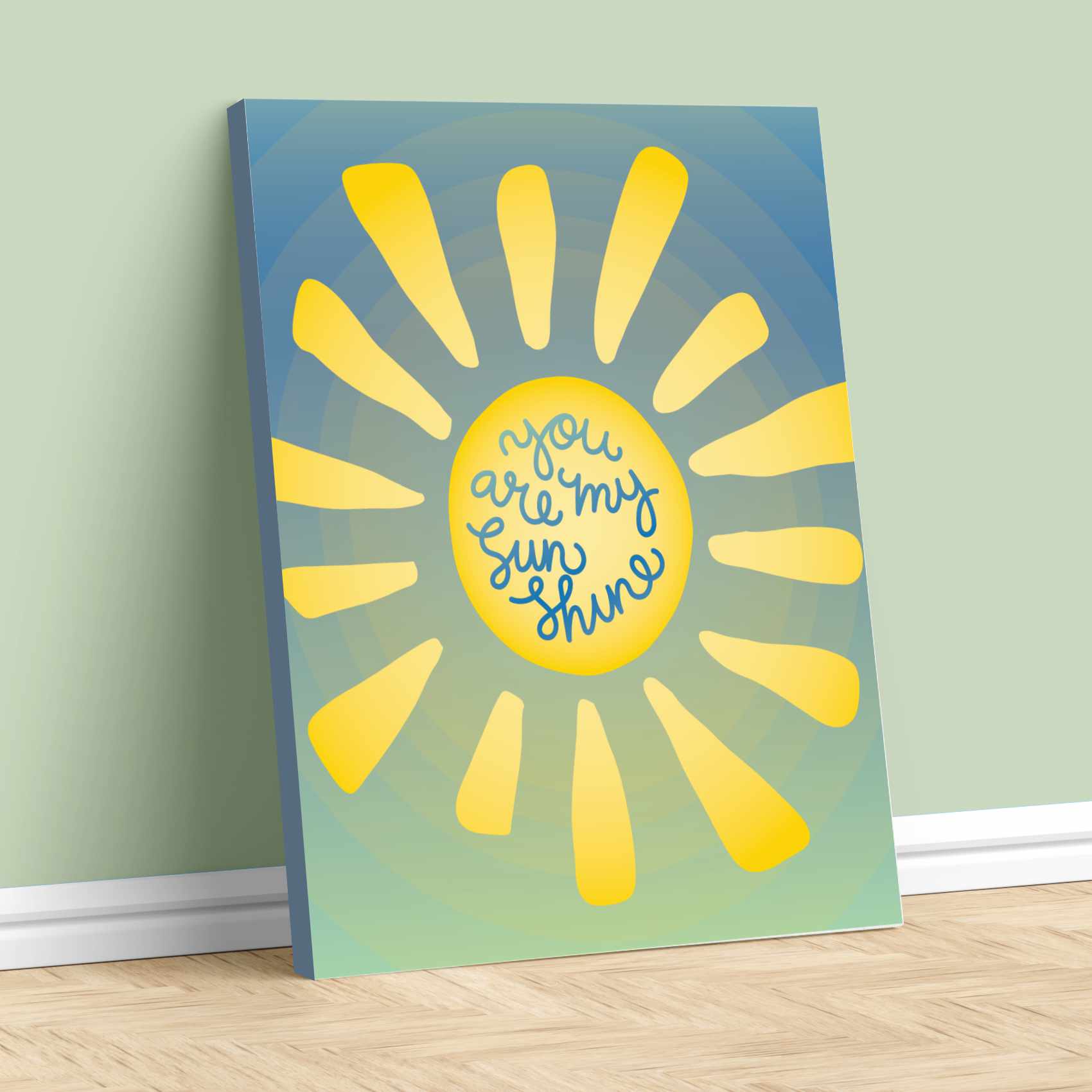 You are My Sunshine - Song Lyric Poster Art Kids Playroom Song Lyrics Art Song Lyrics Art 11x14 Canvas Wrap 
