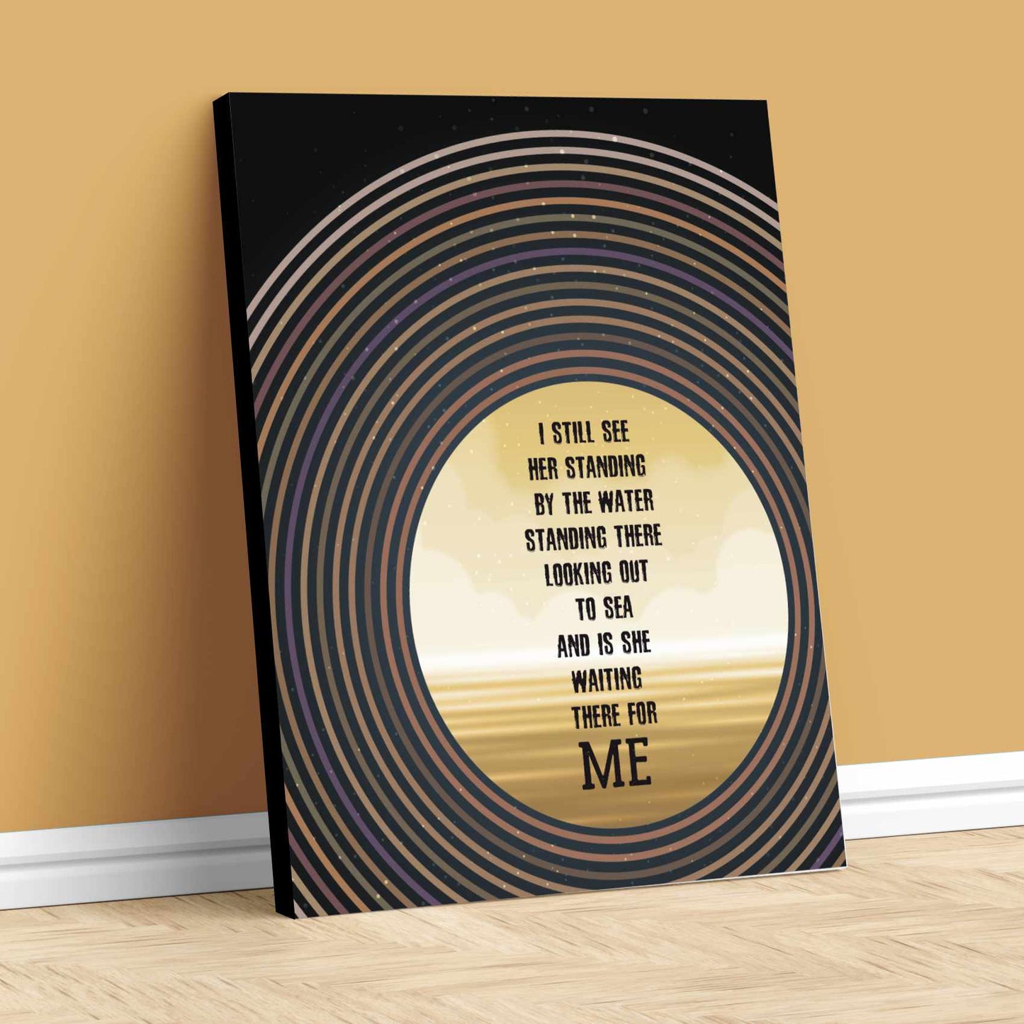 Galveston by Glen Campbell - Country Rock Music Art Print Song Lyrics Art Song Lyrics Art 11x14 Canvas Wrap