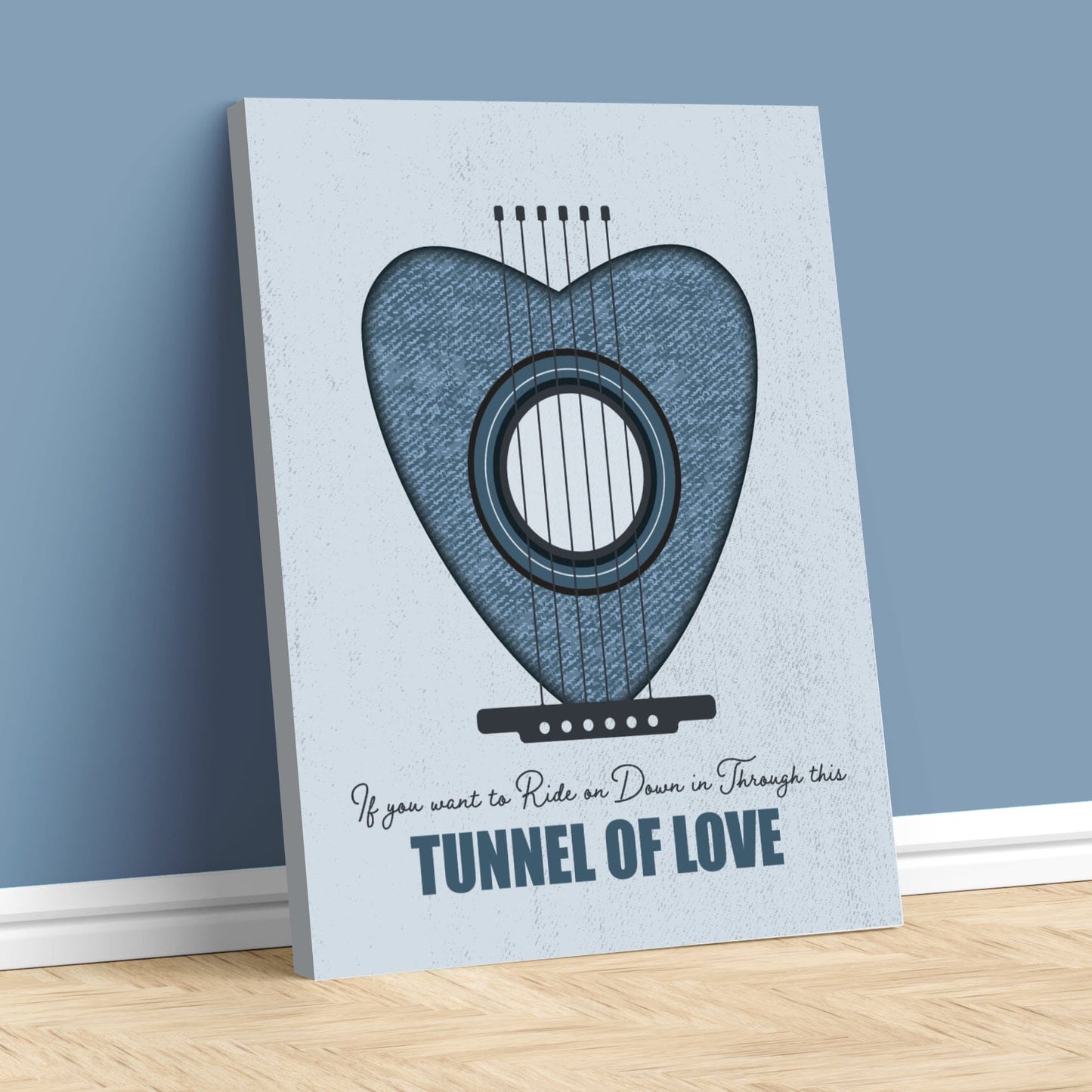 Tunnel of Love by Bruce Springsteen - Lyric Rock Music Art Song Lyrics Art Song Lyrics Art 11x14 Canvas Wrap 