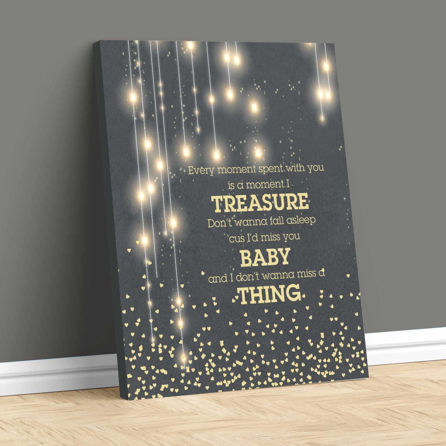 Don't Want to Miss a Thing by Aerosmith - Music Lyric Art Song Lyrics Art Song Lyrics Art 11x14 Canvas Wrap