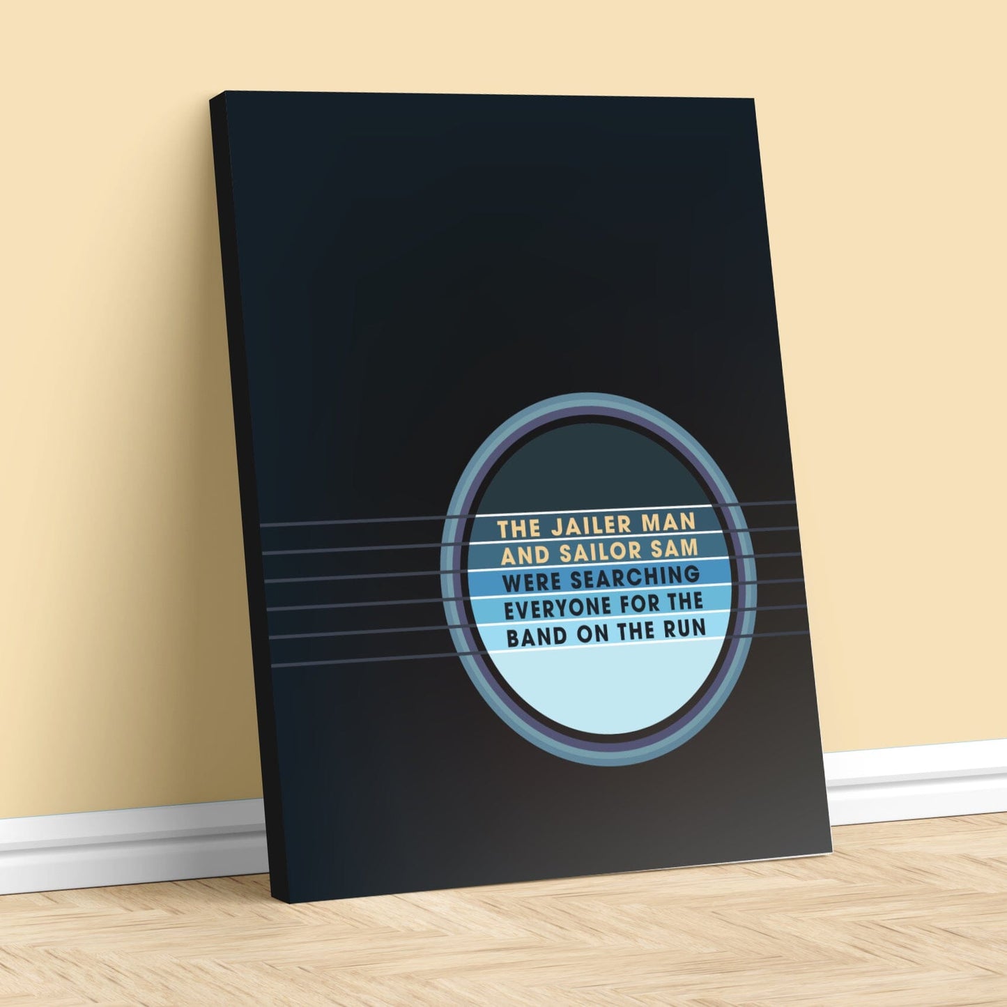 Band on the Run by Paul McCartney - Rock Song Lyric Art Song Lyrics Art Song Lyrics Art 11x14 Canvas Wrap
