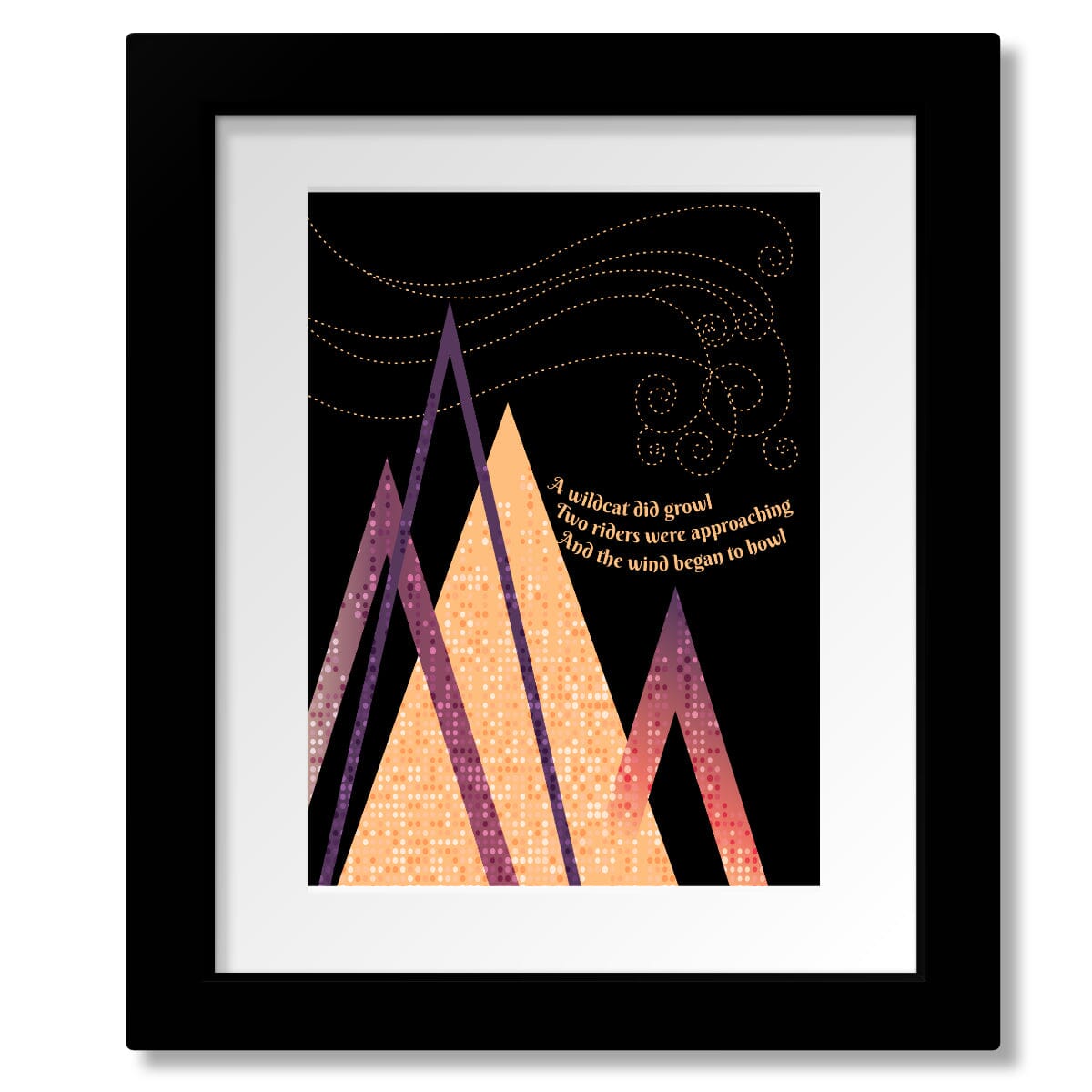 All Along the Watchtower by Jimi Hendrix - Song Lyric Art Song Lyrics Art Song Lyrics Art 8x10 Matted and Framed Print