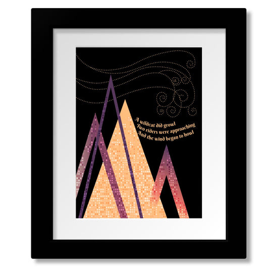 All Along the Watchtower by Jimi Hendrix - Song Lyric Art Song Lyrics Art Song Lyrics Art 8x10 Matted and Framed Print