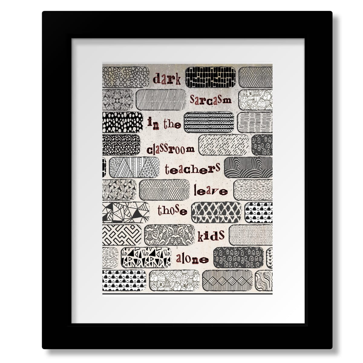 Another Brick in the Wall by Pink Floyd - Song Lyric Poster Song Lyrics Art Song Lyrics Art 8x10 Framed and Matted Print