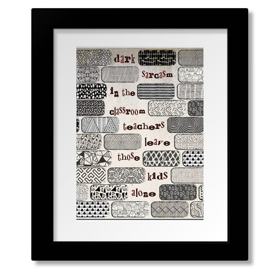 Another Brick in the Wall by Pink Floyd - Song Lyric Poster Song Lyrics Art Song Lyrics Art 8x10 Framed and Matted Print