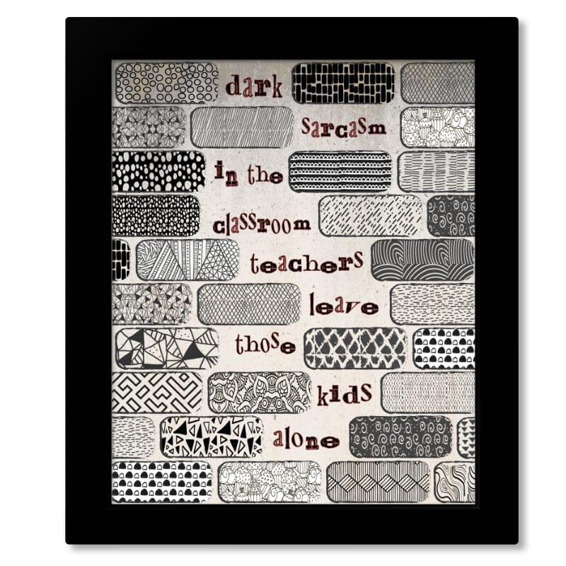 Another Brick in the Wall by Pink Floyd - Song Lyric Poster Song Lyrics Art Song Lyrics Art 8x10 Framed Print (without mat)