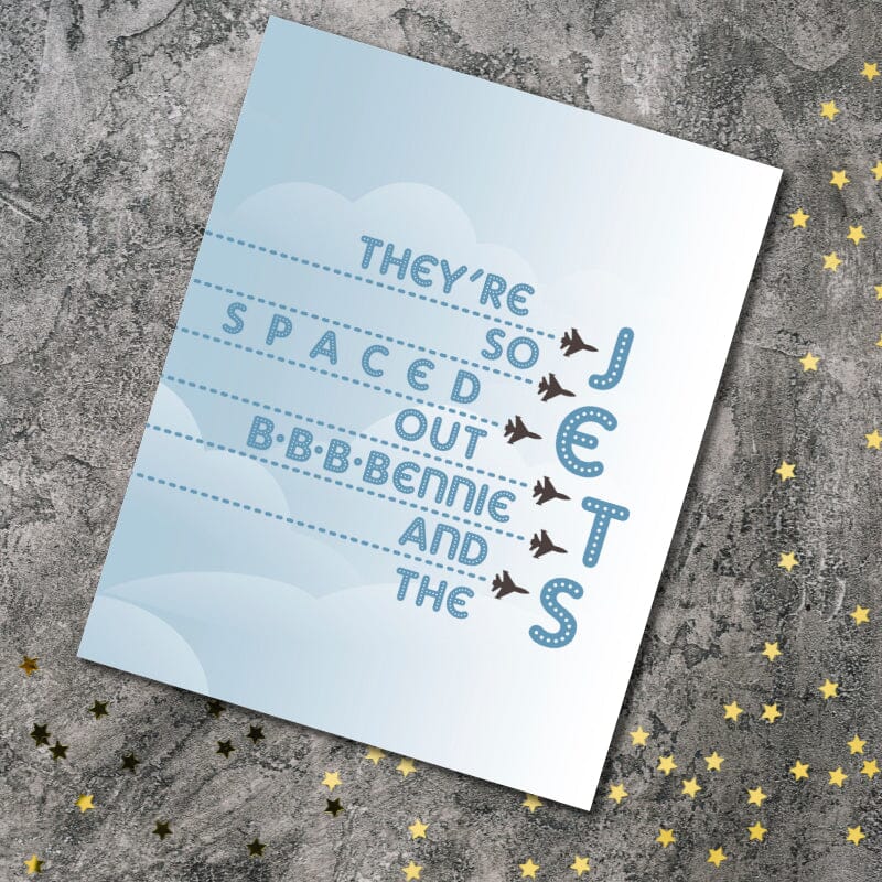 Bennie and the Jets by Elton John - Rock Music Lovers Gift Song Lyrics Art Song Lyrics Art 8x10 Print Only