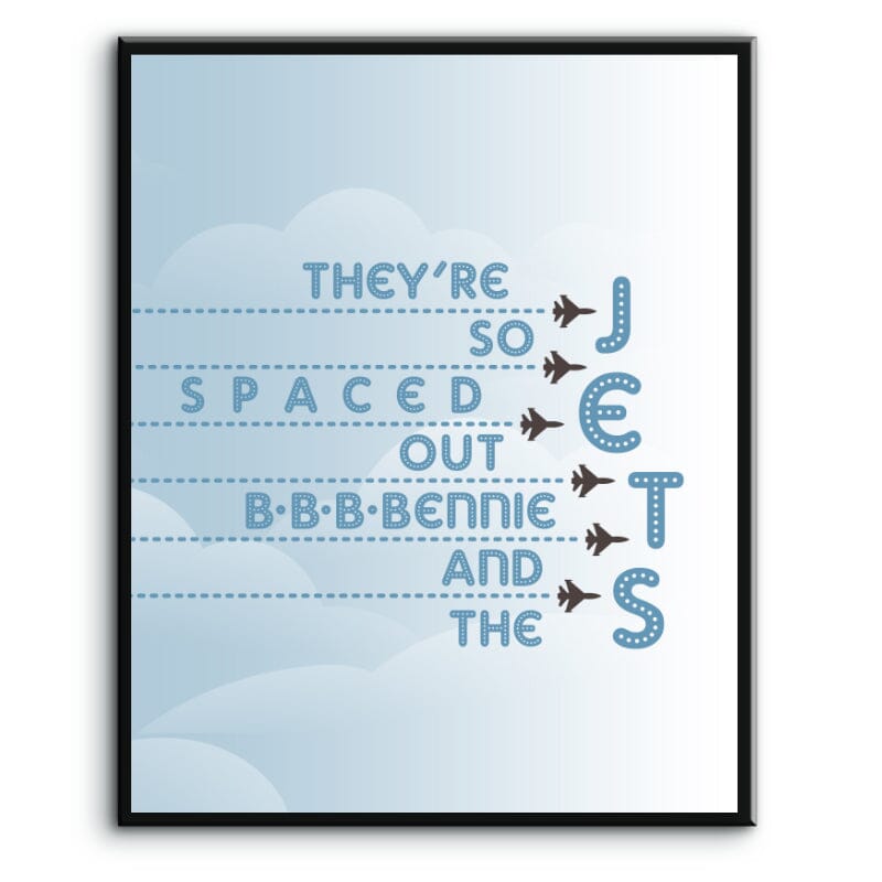 Bennie and the Jets by Elton John - Rock Music Lovers Gift Song Lyrics Art Song Lyrics Art 8x10 Plaque Mount