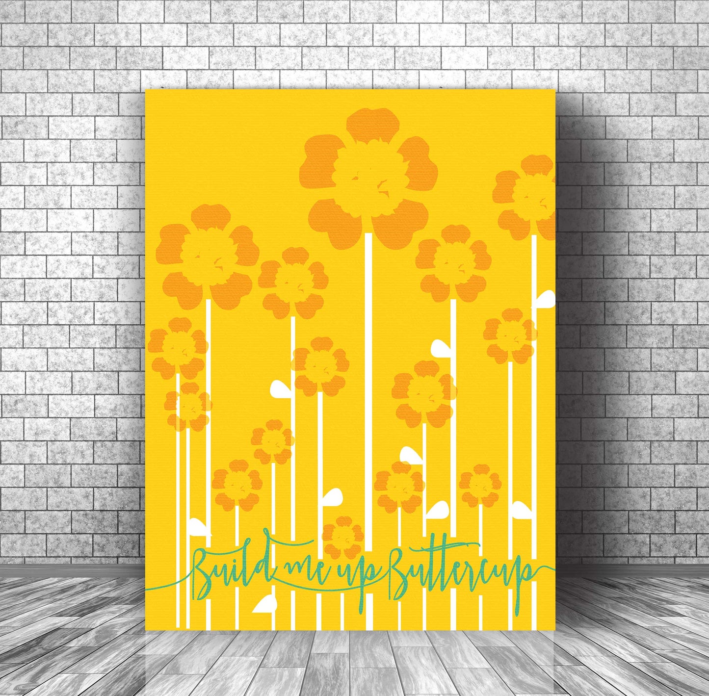 Build me up Buttercup by the Foundations - 60s Song Art Song Lyrics Art Song Lyrics Art 11x14 Canvas Wrap