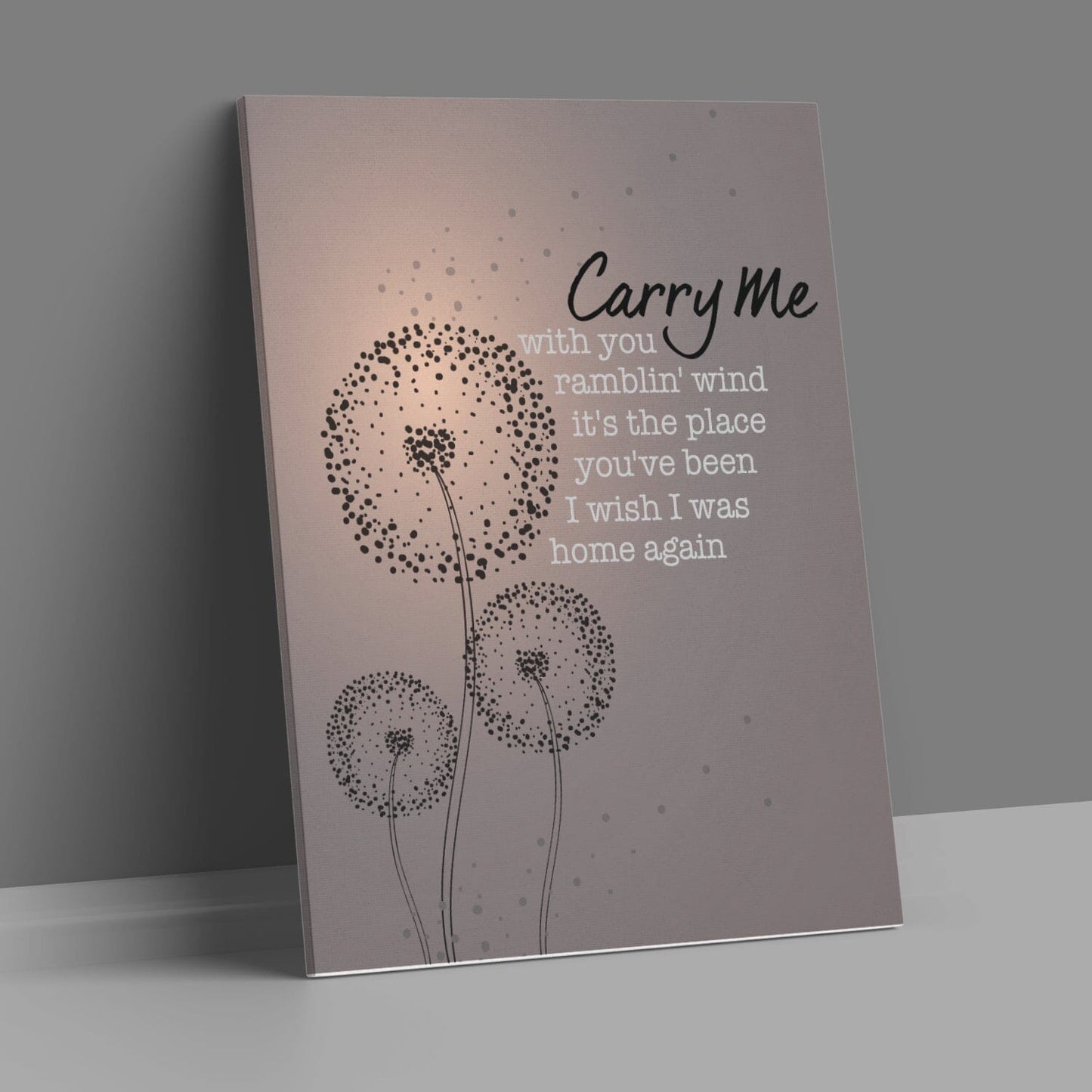 Carry Me by the Stampeders - 70s Song Lyric Wall Art Song Lyrics Art Song Lyrics Art 11x14 Canvas Wrap