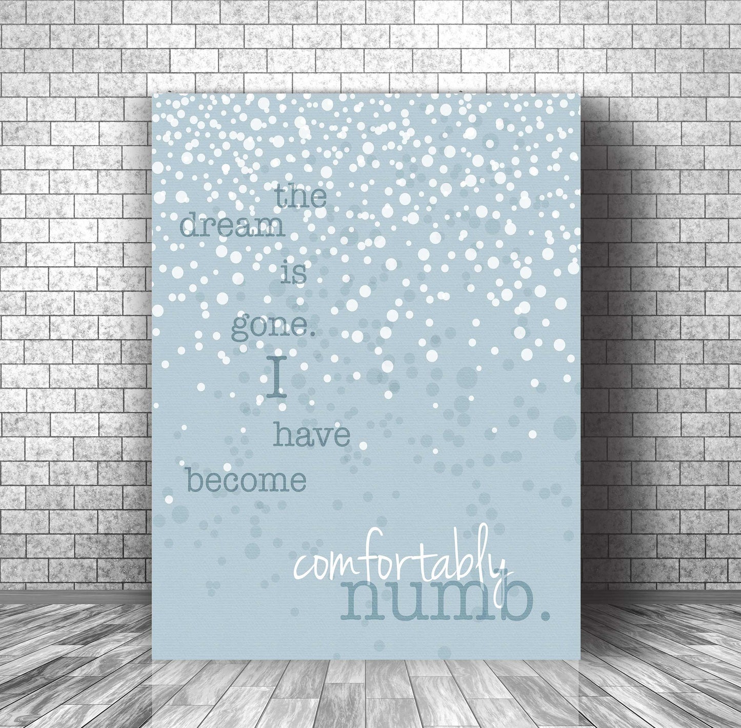 Comfortably Numb by Pink Floyd - Psychedelic Song Lyric Art Song Lyrics Art Song Lyrics Art 11x14 Canvas Wrap