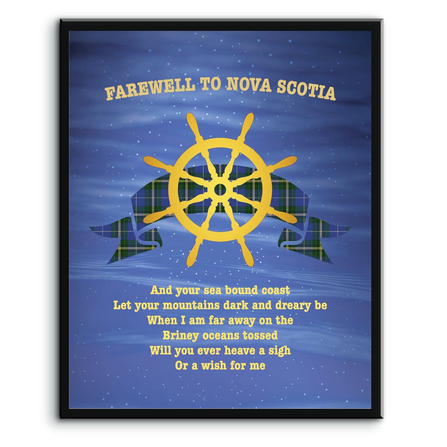 Farewell to Nova Scotia by the Irish Rovers - Wall Art Print Song Lyrics Art Song Lyrics Art 8x10 Plaque Mount
