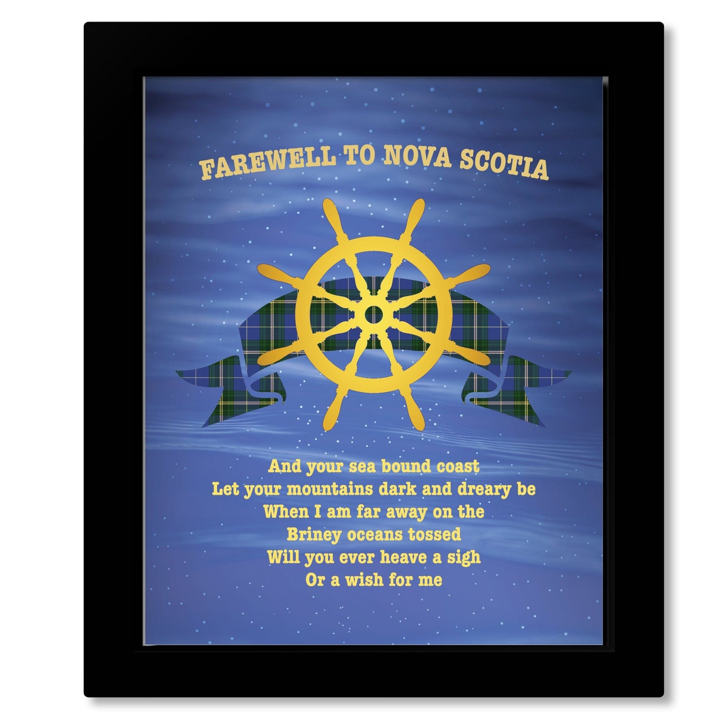 Farewell to Nova Scotia by the Irish Rovers - Wall Art Print Song Lyrics Art Song Lyrics Art Framed 8x10 Print (without mat)