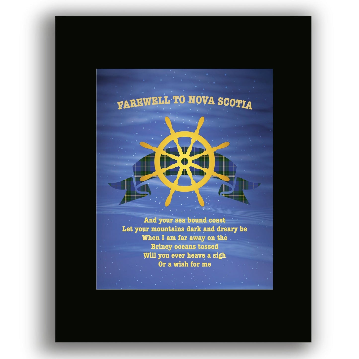 Farewell to Nova Scotia by the Irish Rovers - Wall Art Print Song Lyrics Art Song Lyrics Art