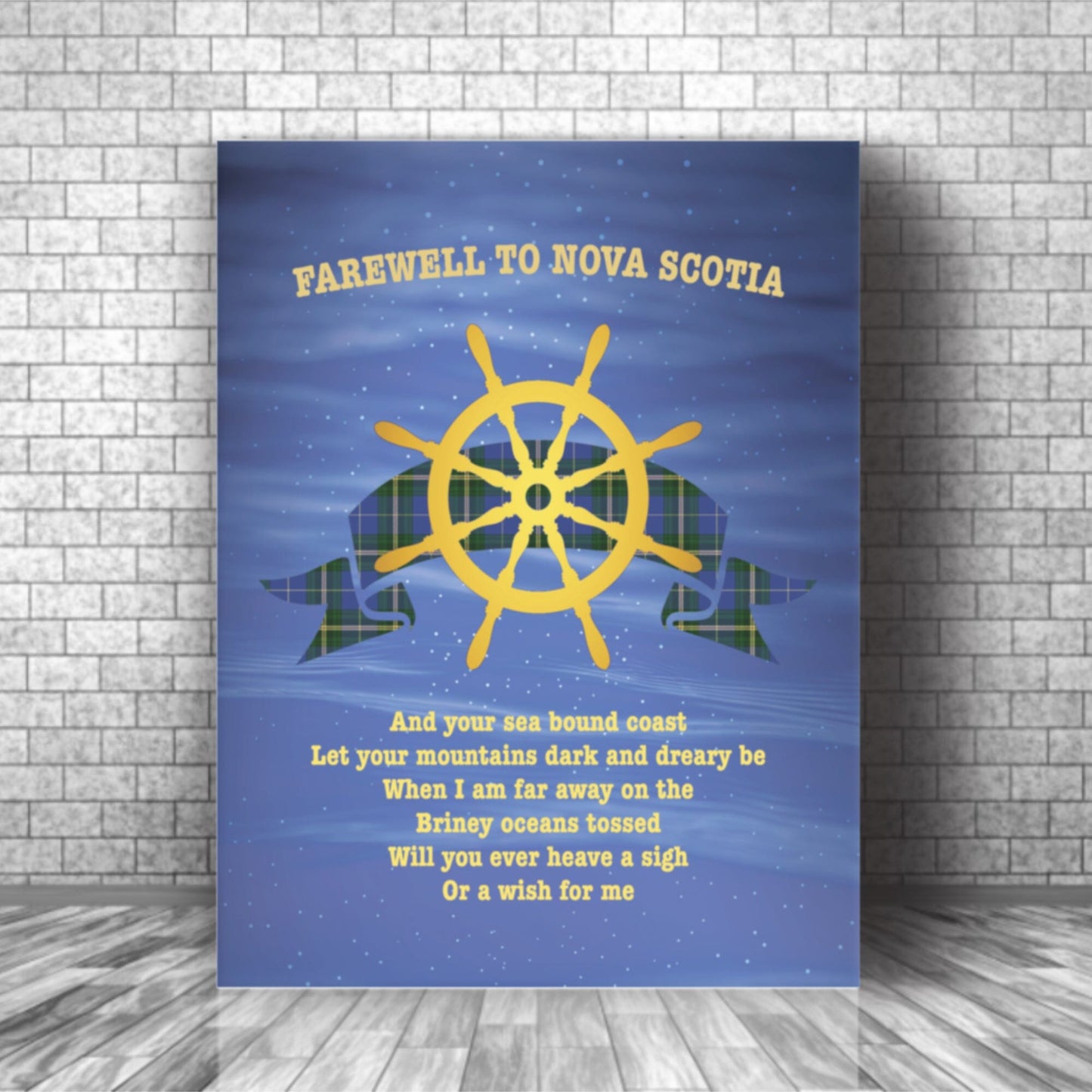 Farewell to Nova Scotia by the Irish Rovers - Wall Art Print Song Lyrics Art Song Lyrics Art 11x14 Canvas Wrap