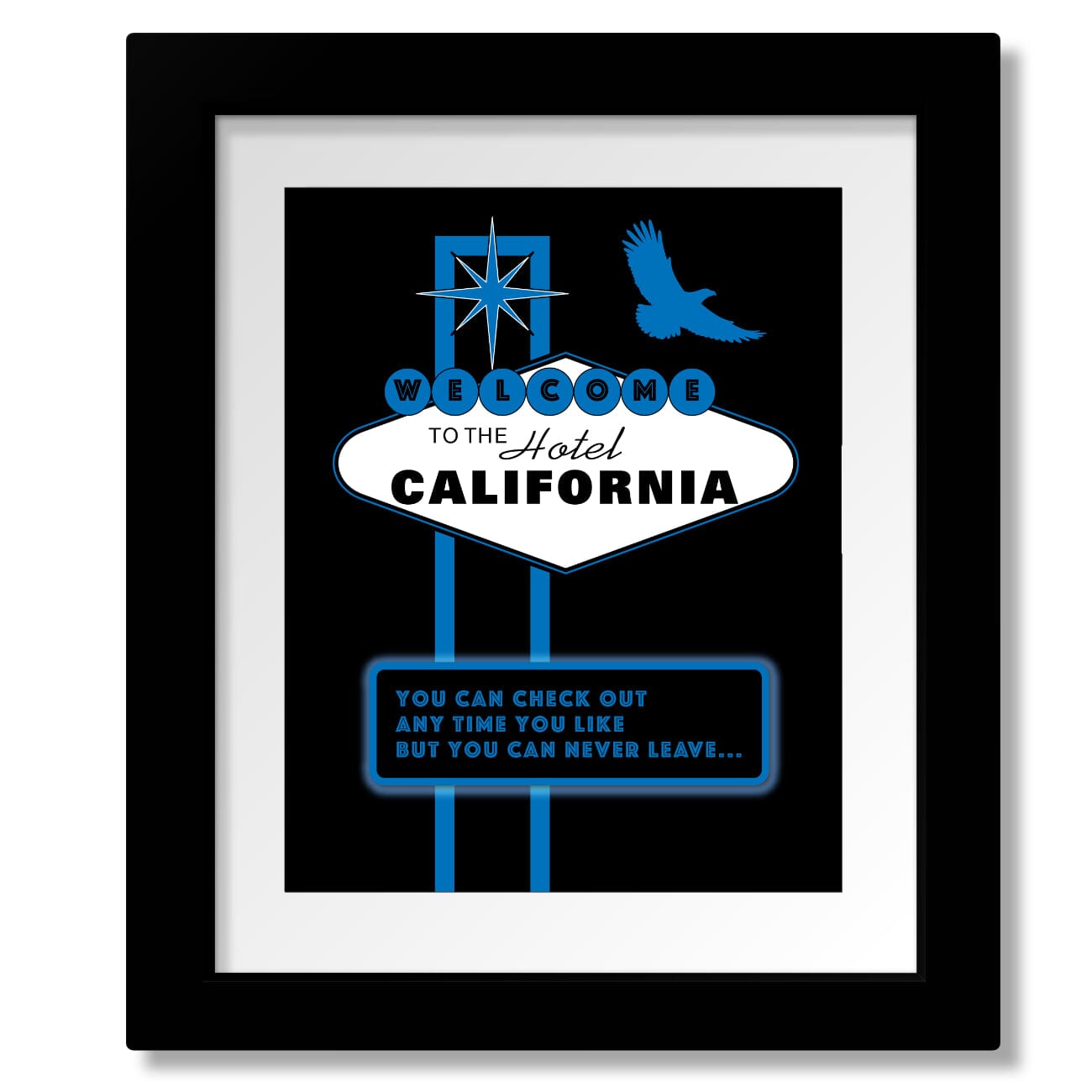 Hotel California by the Eagles - Lyric Inspired Art Print Song Lyrics Art Song Lyrics Art 8x10 matted and framed print