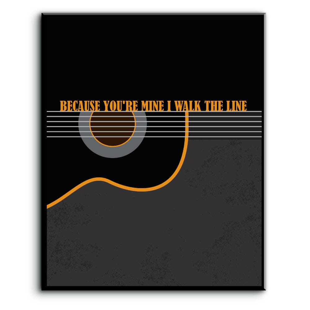I Walk the Line by Johnny Cash - Song Lyric Country Music Art Song Lyrics Art Song Lyrics Art 8x10 Plaque Mount 