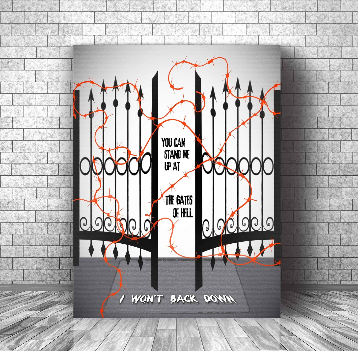 I Won't Back Down by Tom Petty - Song Lyric Art Music Print Song Lyrics Art Song Lyrics Art 11x14 Canvas Wrap