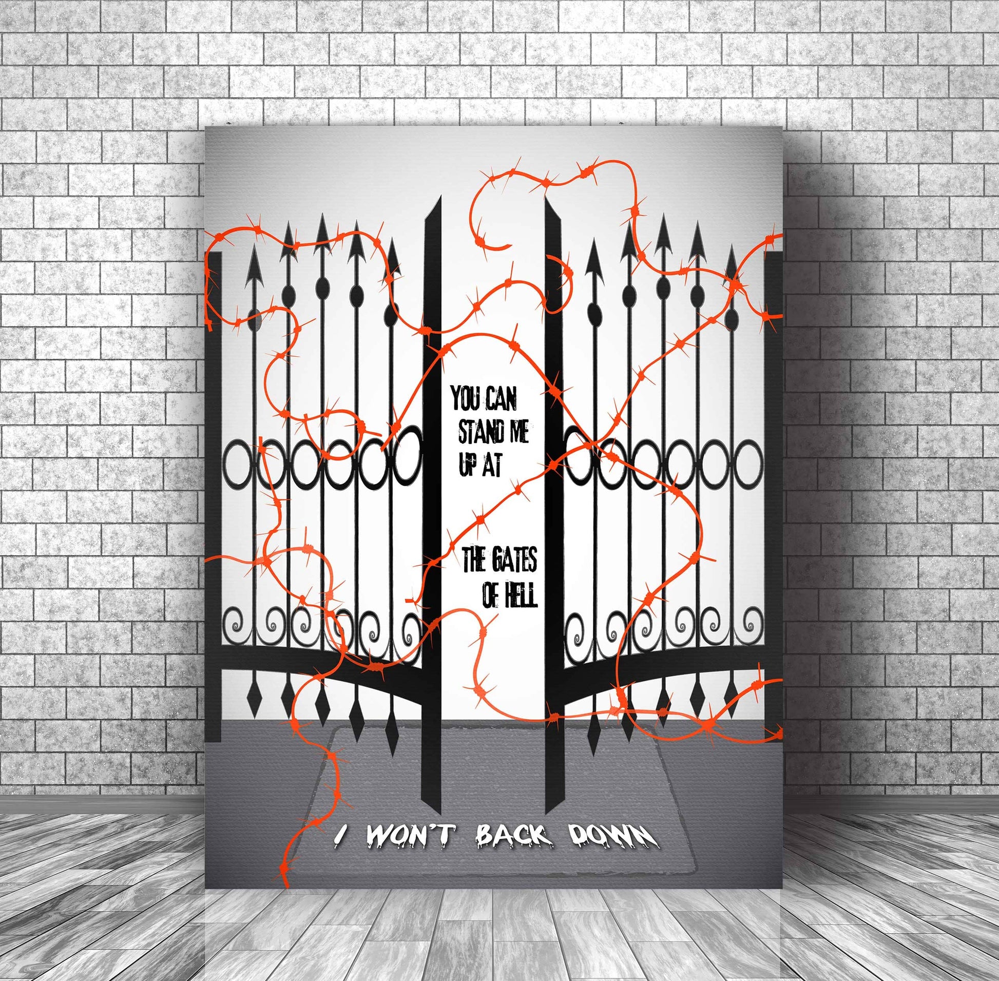 I Won't Back Down by Tom Petty - Song Lyric Art Music Print Song Lyrics Art Song Lyrics Art 11x14 Canvas Wrap