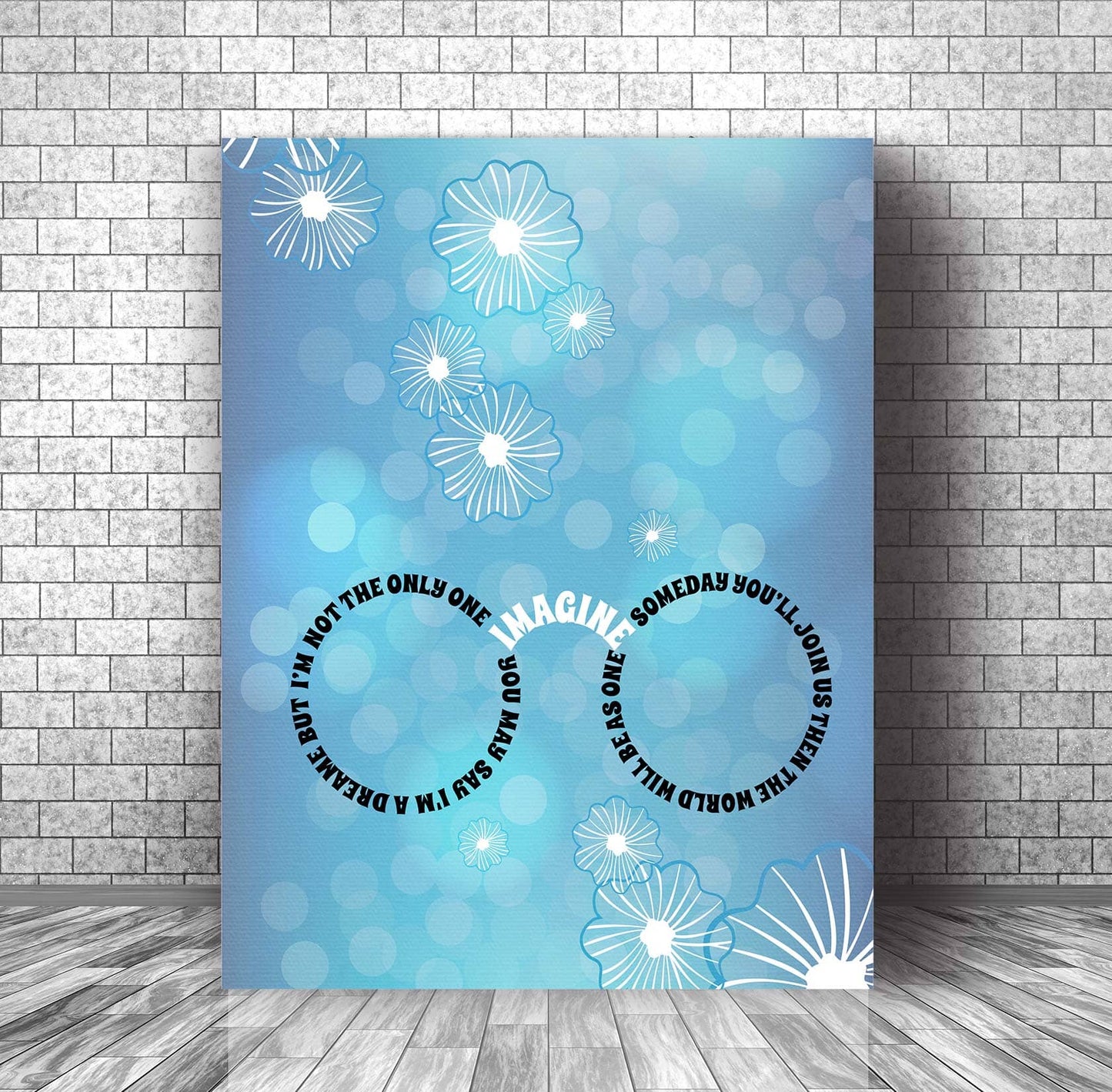 Imagine by John Lennon - Soulful Song Lyric Art Poster Print Song Lyrics Art Song Lyrics Art 11x14 Canvas Wrap