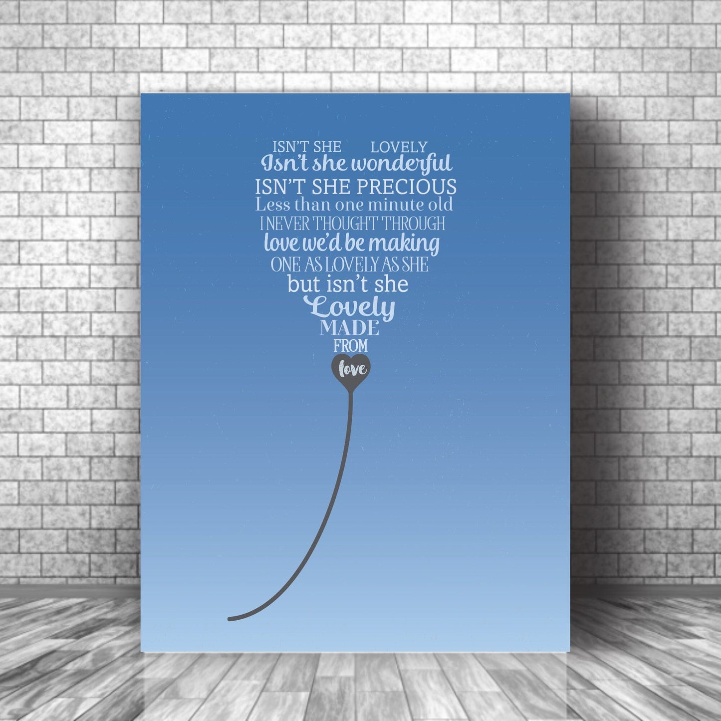 Isn't She Lovely by Stevie Wonder - Lyric Inspired Music Art Song Lyrics Art Song Lyrics Art 11x14 Canvas Wrap