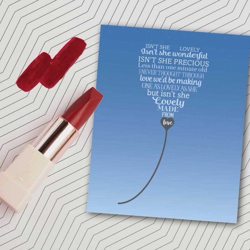 Isn't She Lovely by Stevie Wonder - Lyric Inspired Music Art Song Lyrics Art Song Lyrics Art 8x10 Unframed Print