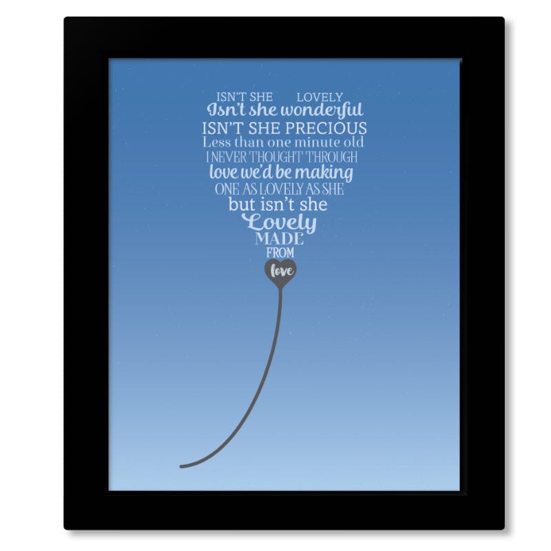 Isn't She Lovely by Stevie Wonder - Lyric Inspired Music Art Song Lyrics Art Song Lyrics Art 8x10 Framed Print without Mat
