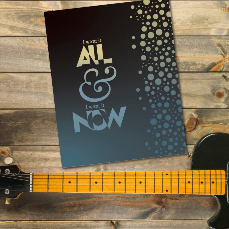 I Want it All by Queen - Song Lyric Music Quote Decor Art Song Lyrics Art Song Lyrics Art 8x10 Unframed Print