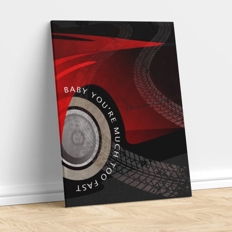 Little Red Corvette by Prince - Classic Rock Music Print Song Lyrics Art Song Lyrics Art 11x14 Canvas Wrap